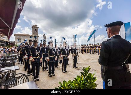 Le guardie della città della repubblica di San Marino Foto Stock