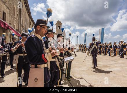 Le guardie della città della repubblica di San Marino Foto Stock