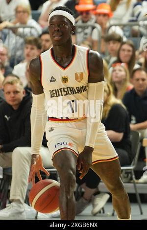 SCHRODER Dennis TEDESCO durante l'amichevole internazionale di pallacanestro tra Germania e Francia il 6 luglio 2024 alla Lanxess Arena di Colonia, Germania - foto Laurent Lairys / DPPI Foto Stock