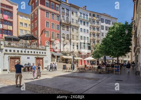 Piazza del commercio nella città di Coimbra, Portogallo, Europa Foto Stock