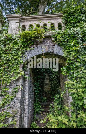 Laugharne, Galles, Dylan Thomas, poeta, castello Foto Stock