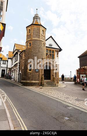 Lyme Regis Guildhall, Lyme Regis, Dorset, Regno Unito, Inghilterra, Lyme Regis UK, Lyme Regis Dorset, lyme regis Town, Town center, high Street, strada, Foto Stock