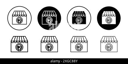 Collezione di set di logo vettoriali icona mensa per l'interfaccia utente dell'app Web Illustrazione Vettoriale