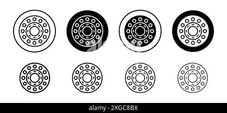 Collezione di set di logo vettoriali delle icone dei cuscinetti per l'interfaccia utente dell'app Web Illustrazione Vettoriale
