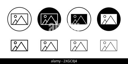 Raccolta predefinita del logo vettoriale dell'icona dell'immagine per l'interfaccia utente dell'app Web Illustrazione Vettoriale