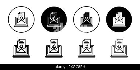 Raccolta di logo vettoriali per l'icona di marketing tramite e-mail per l'interfaccia utente dell'app Web Illustrazione Vettoriale