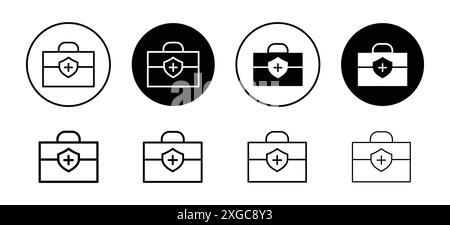 Collezione di set di icone vettoriali della casella di pronto soccorso per l'interfaccia utente dell'app Web Illustrazione Vettoriale
