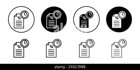 Raccolta di logo vettoriali relativi al tasso di prestito e al periodo per l'interfaccia utente dell'app Web Illustrazione Vettoriale