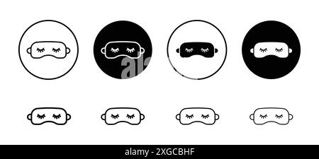 Set di logo vettoriale dell'icona della maschera addormentata per l'interfaccia utente dell'app Web Illustrazione Vettoriale