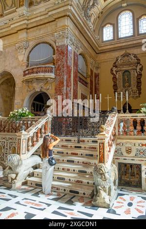 Italia, Sardegna, Cagliari, quartiere storico di Castello, Piazza Carlo Alberto, cattedrale di Santa Maria (Santa Maria), cappella di San Michele Foto Stock