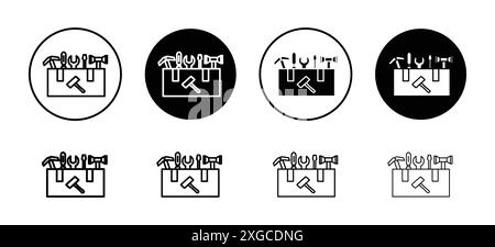 Insieme di icone vettoriali della casella degli strumenti per l'interfaccia utente dell'app Web Illustrazione Vettoriale