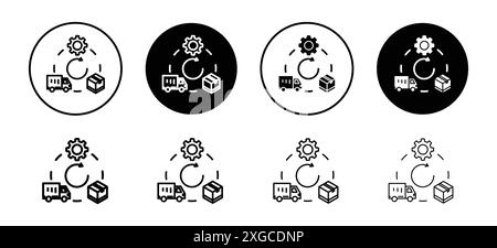 Raccolta di set di logo vettoriali icone della catena di approvvigionamento per l'interfaccia utente dell'app Web Illustrazione Vettoriale