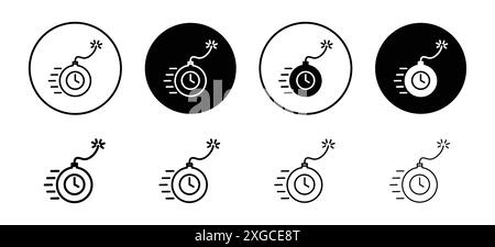 Bomba oraria con icona orologio logo vettoriale insieme per l'interfaccia utente dell'app Web Illustrazione Vettoriale