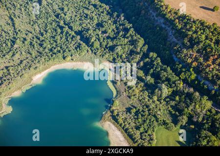 Francia, Giura, lago Chambly (vista aerea) Foto Stock