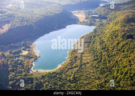 Francia, Giura, lago Chambly (vista aerea) Foto Stock