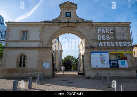 Parc des Ateliers, Arles, Bouches du Rhone, Provence-Alpes-Cote d'Azur, Francia, Europa Foto Stock