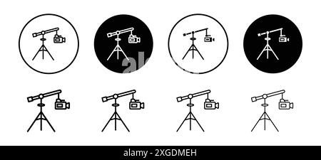 Collezione di logo vettoriali per l'icona della gru fotografica per l'interfaccia utente dell'app Web Illustrazione Vettoriale