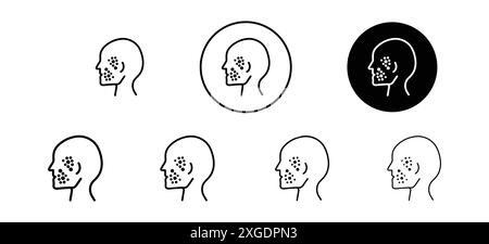 Collezione di logo vettoriale dell'icona uomo acne sul viso per l'interfaccia utente dell'app Web Illustrazione Vettoriale
