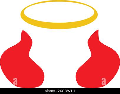 Le corna rosse del diavolo corna halloween elemento vettoriale Illustrazione Vettoriale