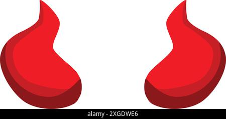 Le corna rosse del diavolo corna halloween elemento vettoriale Illustrazione Vettoriale