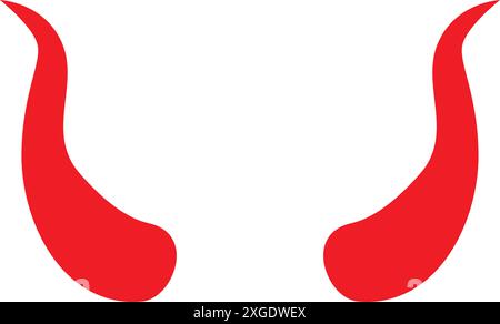 Le corna rosse del diavolo corna halloween elemento vettoriale Illustrazione Vettoriale