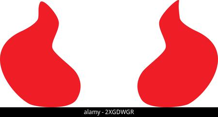 Le corna rosse del diavolo corna halloween elemento vettoriale Illustrazione Vettoriale