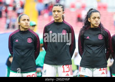 Paola Chavero, Samantha Lopez, Bridgette Marin del Messico durante la partita della Coppa del mondo femminile FIFA U-20 Costa Rica Messico contro Colombia il 13 agosto 2022 Foto Stock