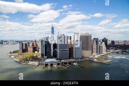 Vista dall'arial del centro di Manhattan, New York City Foto Stock