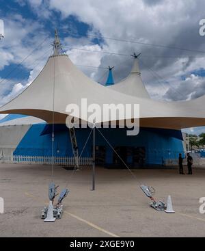 Tende da circo in un circo nei sobborghi di Chicago, Illinois Foto Stock