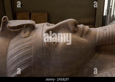 Menphis, statua gigante di Ramsses II, museo Menphis, governatorato di Giza, Egitto, Nord Africa, Africa Foto Stock