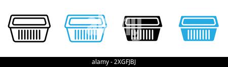 Collezione di logo vettoriale icona contenitore per alimenti in alluminio per l'interfaccia utente dell'app Web Illustrazione Vettoriale