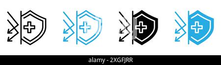 Collezione di set di logo vettoriali dell'icona di guardia immune per l'interfaccia utente dell'app Web Illustrazione Vettoriale