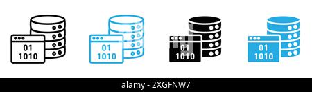 Raccolta di set di logo vettoriali dell'icona dei dati master per l'interfaccia utente dell'app Web Illustrazione Vettoriale