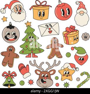 Set della collezione di personaggi natalizi Illustrazione Vettoriale