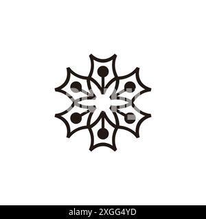 logo vettoriale con curve semplici per scrivere a penna a turbolenza Illustrazione Vettoriale