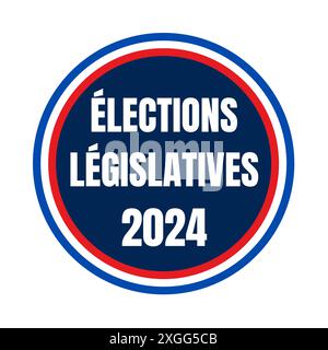 Elezioni legislative francesi 2024 in Francia icona simbolo chiamato elezioni legislative 2024 in lingua francese Foto Stock