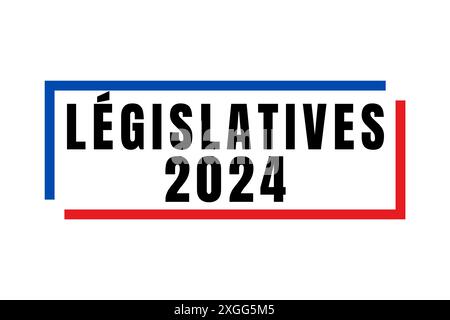 Elezioni legislative francesi 2024 in Francia icona simbolo chiamato elezioni legislative 2024 in lingua francese Foto Stock