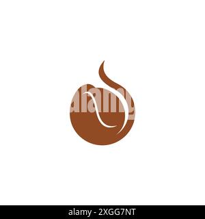 aroma in chicco di caffè fumo semplice vettore del logo Illustrazione Vettoriale