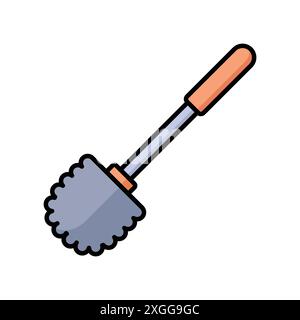 modello di disegno vettoriale icona dello spazzolino per wc su sfondo bianco Illustrazione Vettoriale