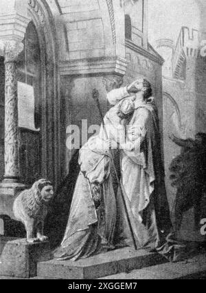 teatro/teatro, opera, 'Tannhaeuser', di Richard Wagner, Tannhaeuser pentimento, DISEGNO, IL COPYRIGHT DELL'ARTISTA NON DEVE ESSERE CANCELLATO Foto Stock