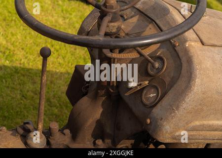 Vintage, Massey Ferguson, trattore, trattori vintage, agricolo, trattore con marchio, operazioni sul campo, lavoro di bestiame, cavallo da lavoro, leader di mercato, rosso. Foto Stock