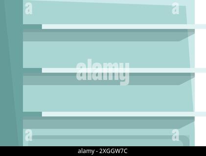 Scaffale vuoto del supermercato che presenta i prodotti in un negozio Illustrazione Vettoriale
