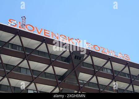 Edificio radio slovacco (Budova Slovenského rozhlasu), Bratislava, Slovacchia Foto Stock