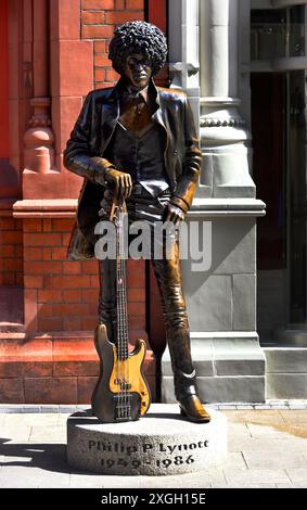 Statua di Phil Lynott Dublino Irlanda del Nord Foto Stock