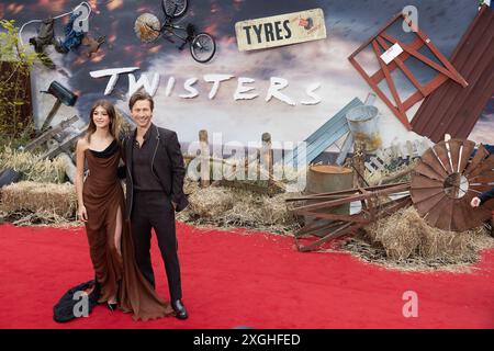 Londra, Regno Unito. 8 luglio 2024. Daisy Edgar Jones e Glen Powell partecipano alla prima europea "Twisters" al Cineworld Leicester Square l'8 luglio 2024 a Londra, Inghilterra, Regno Unito. Credito: S.A.M./Alamy Live News Foto Stock