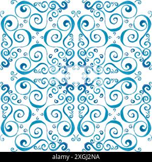 Pattern senza cuciture con elementi disegnati a mano Foto Stock