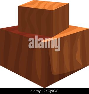 Due cubetti di legno che formano un podio, perfetti per mostrare i prodotti Illustrazione Vettoriale