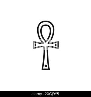 Collezione di set di logo vettoriale dell'icona Ankh per l'interfaccia utente dell'app Web Illustrazione Vettoriale