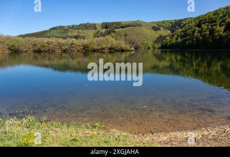 Europa, Lussemburgo, Insenborn, Lac Sure di Plage de Burfelt Foto Stock