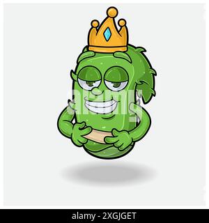 Il personaggio di aloe vera Mascot Cartoon with Love Said Expression. Per marchio, etichetta, imballaggio e prodotto. Illustrazioni vettoriali Illustrazione Vettoriale